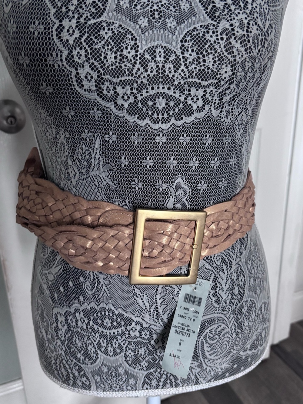 Cache Woven Metallic Brown Women's Waist Belt Az S NWT